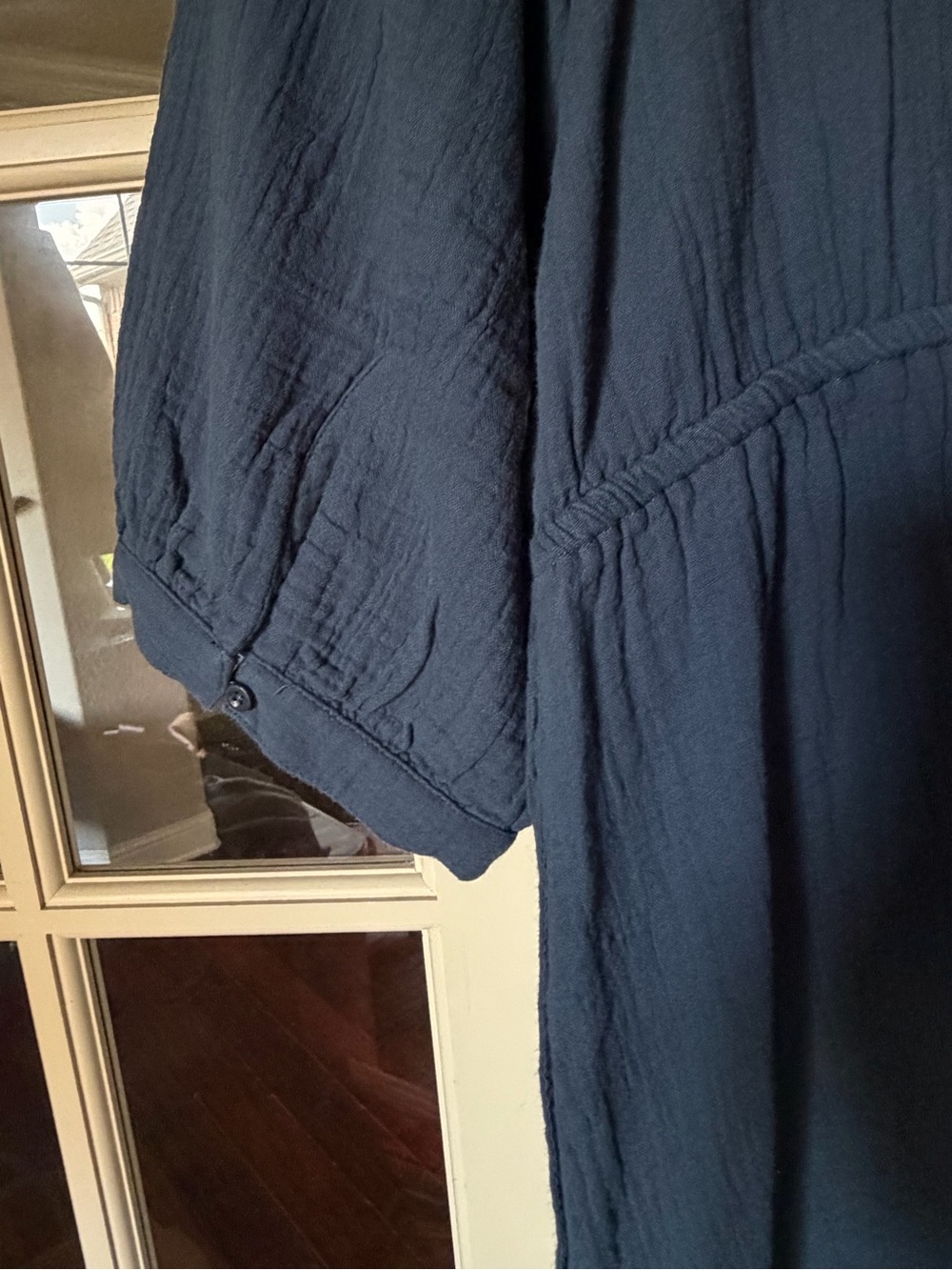 Pact Coastal Double Gauze Peasant Dress French Navy XL - Picture 4 of 5